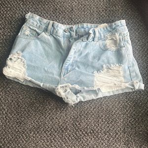 Distressed light ripped Jean shirts from SHEIN.